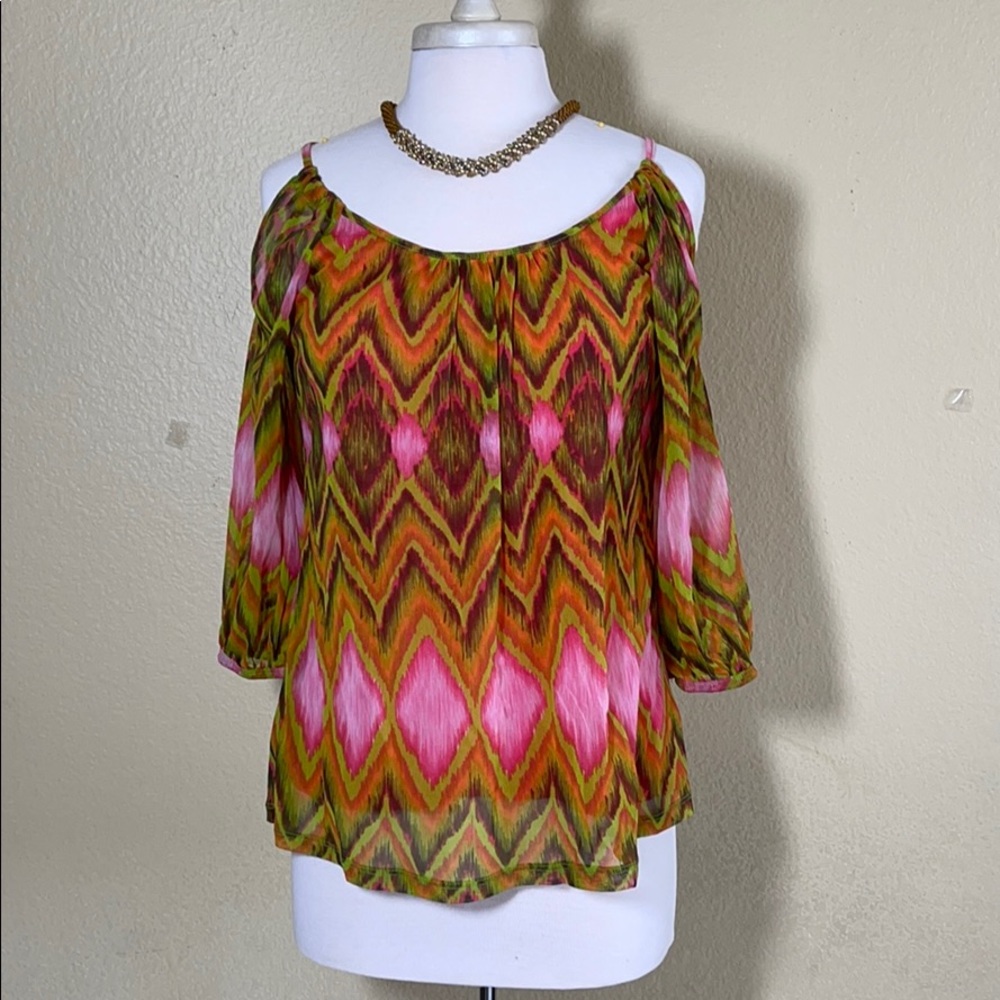 INC International Concept Cold Shoulder Blouse M